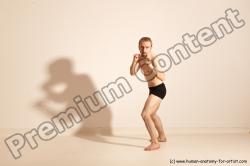 Underwear Martial art Man White Moving poses Slim Short Blond Dynamic poses Academic